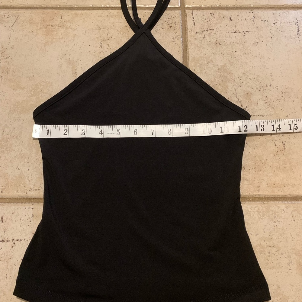 Dynamite Black Halter Neck Criss-Cross Back Fitted Tank Top XXS - Picture 5 of 6